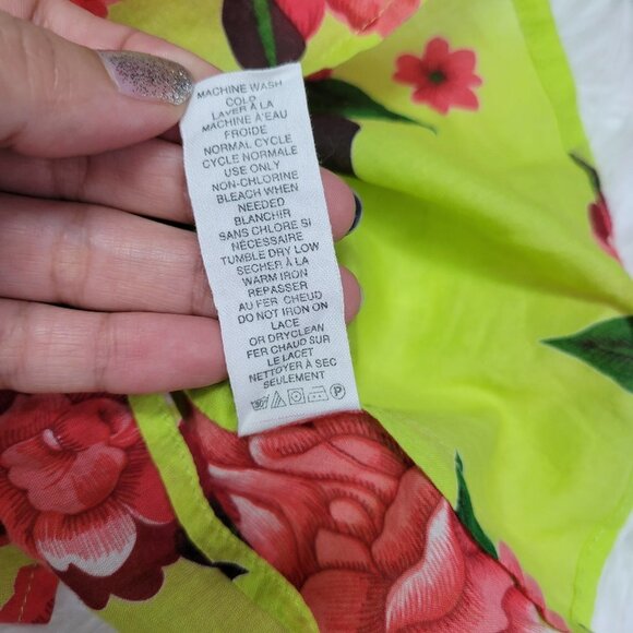 Free People Floral Bohemian Style Tie Waist Sleeveless Blouse - Size 6 - Picture 8 of 9